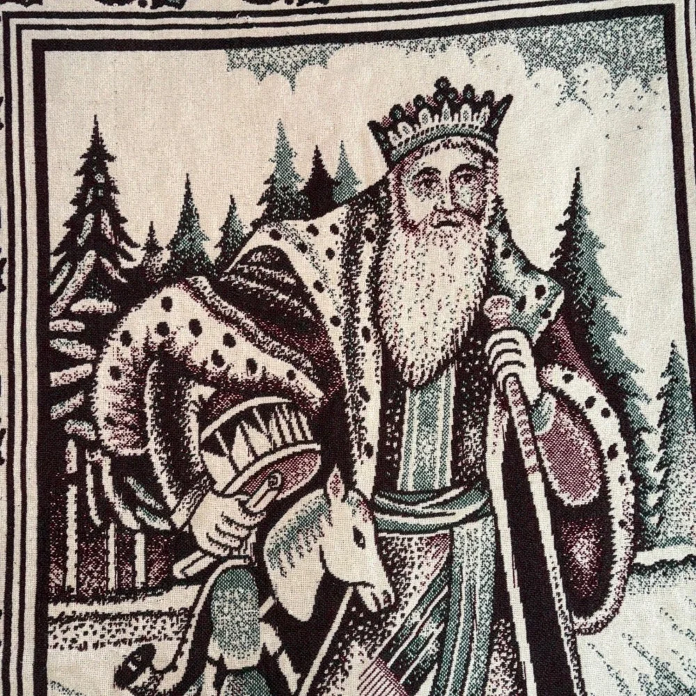 1991 Ltd Commodities Inc Old World Santa Papa Noelle Blanket Throw Tapestry